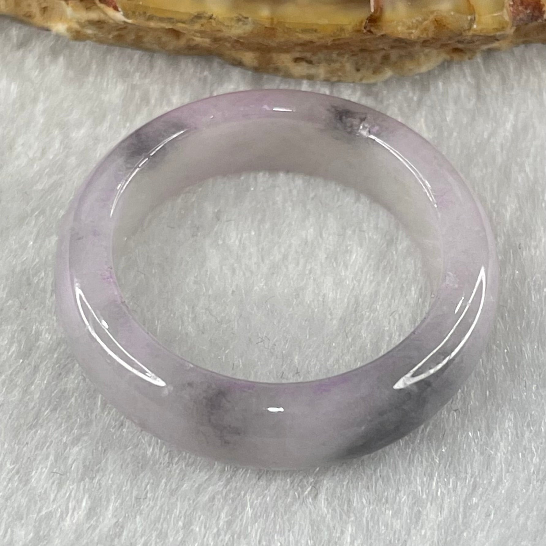 Type A Light Lavender with Wuji Grey Patches Jadeite Ring 4.12g 5.9 by 3.8mm US9.2/HK 20.5 (Close to Perfect) - Huangs Jadeite and Jewelry Pte Ltd