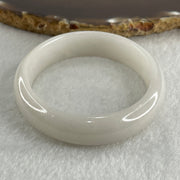 Certified Type A White to Colorless Jadeite Oval Bangle Internal Diameter 53.4mm 40.46g 12.6 by 7.0mm ( Slight Internal Lines ) - Huangs Jadeite and Jewelry Pte Ltd