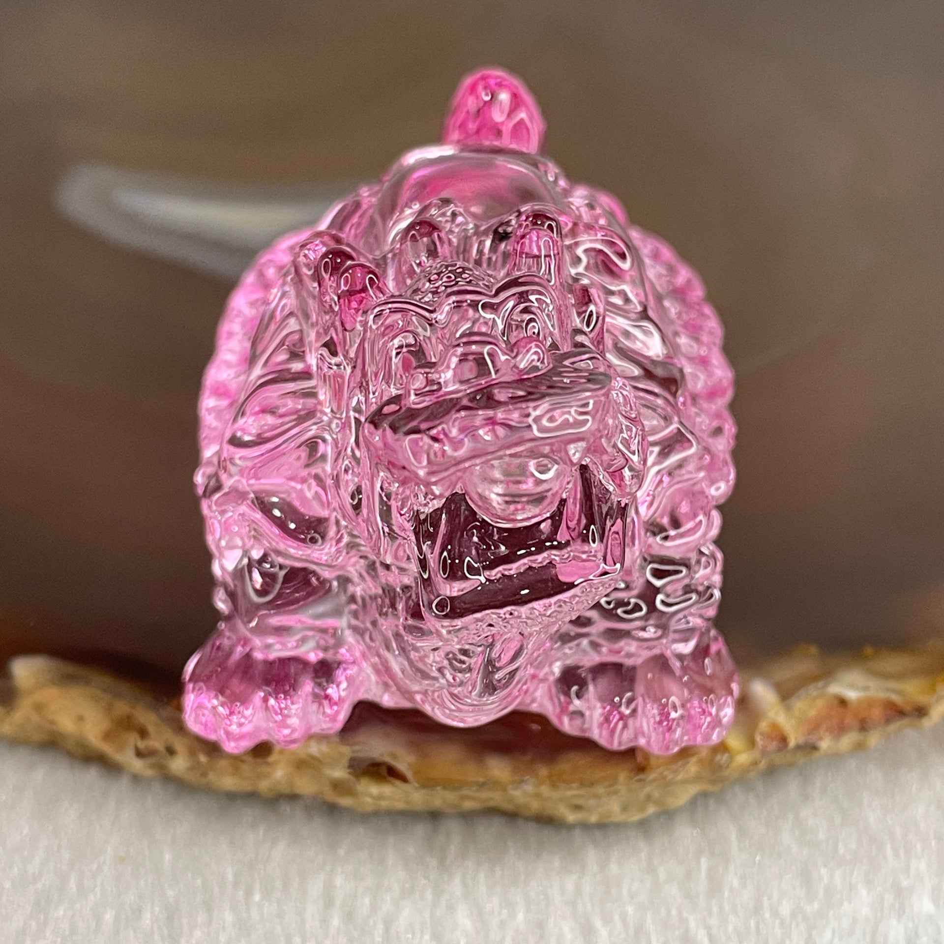 Natural Pink Liuli Dragon Turtle Display 68.53g 59.6 by 37.3 by 37.5mm - Huangs Jadeite and Jewelry Pte Ltd