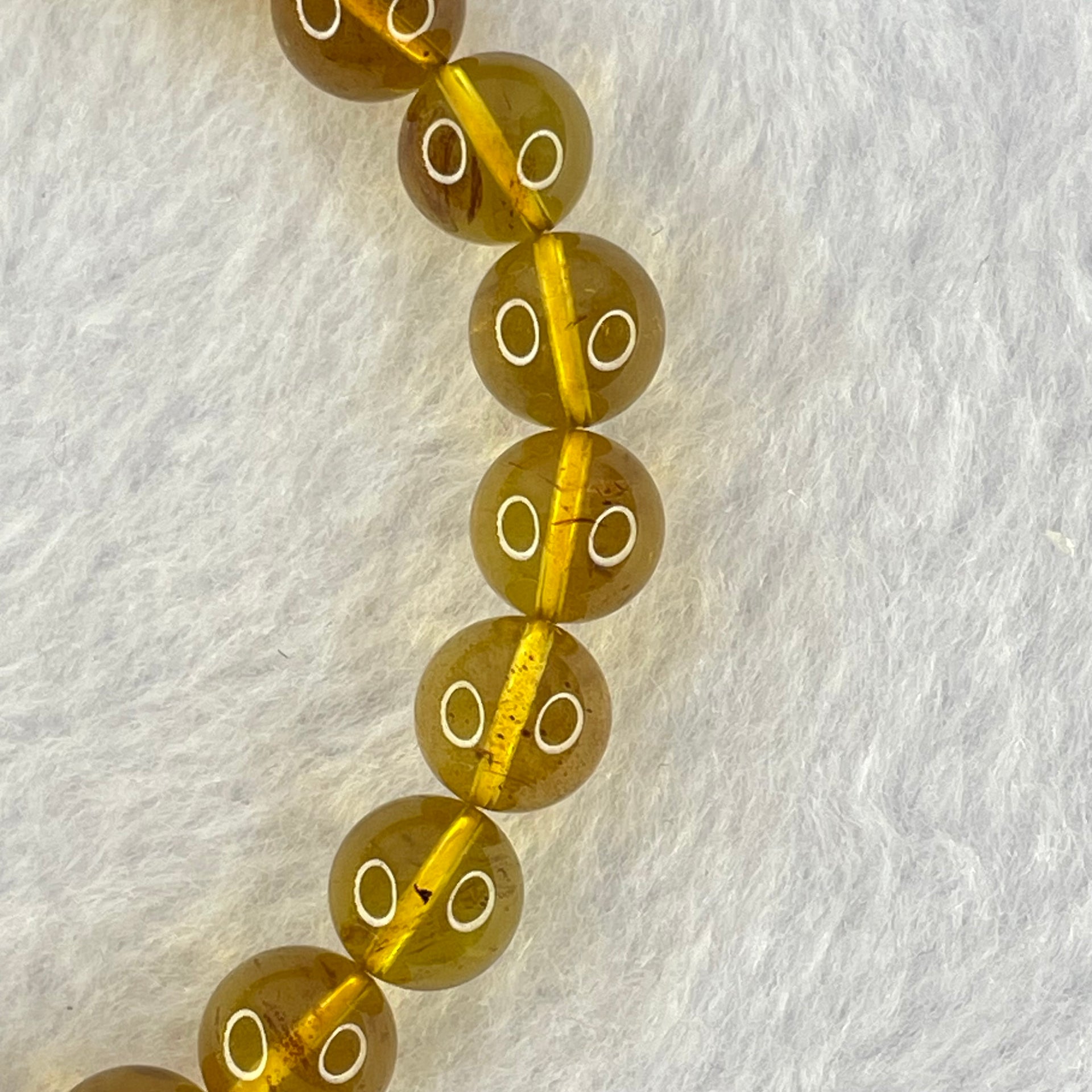 Natural Purple Honey Amber Beads Bracelet 天然紫蜜琥珀手链 5.95g 7.8mm 23 Beads - Huangs Jadeite and Jewelry Pte Ltd