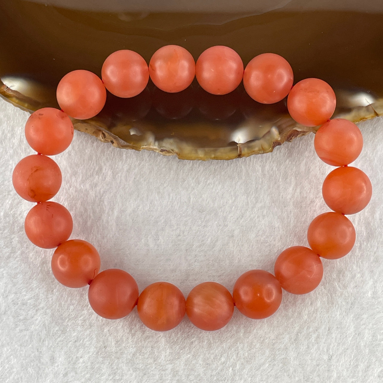 Natural Rough Red Agate Beads Bracelet 39.77g 17cm 11.9mm 18Beads