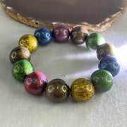 Natural Colored Rosewood Beads Bracelet 46.10g 18cm 18.2mm 13 Beads - Huangs Jadeite and Jewelry Pte Ltd