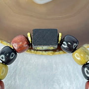 Natural Mixed Color Rose Wood Beads Bracelet 多宝珠小叶紫檀黑檀金丝楠手链 23.38g 18cm 12.2mm by 16 Beads - Huangs Jadeite and Jewelry Pte Ltd