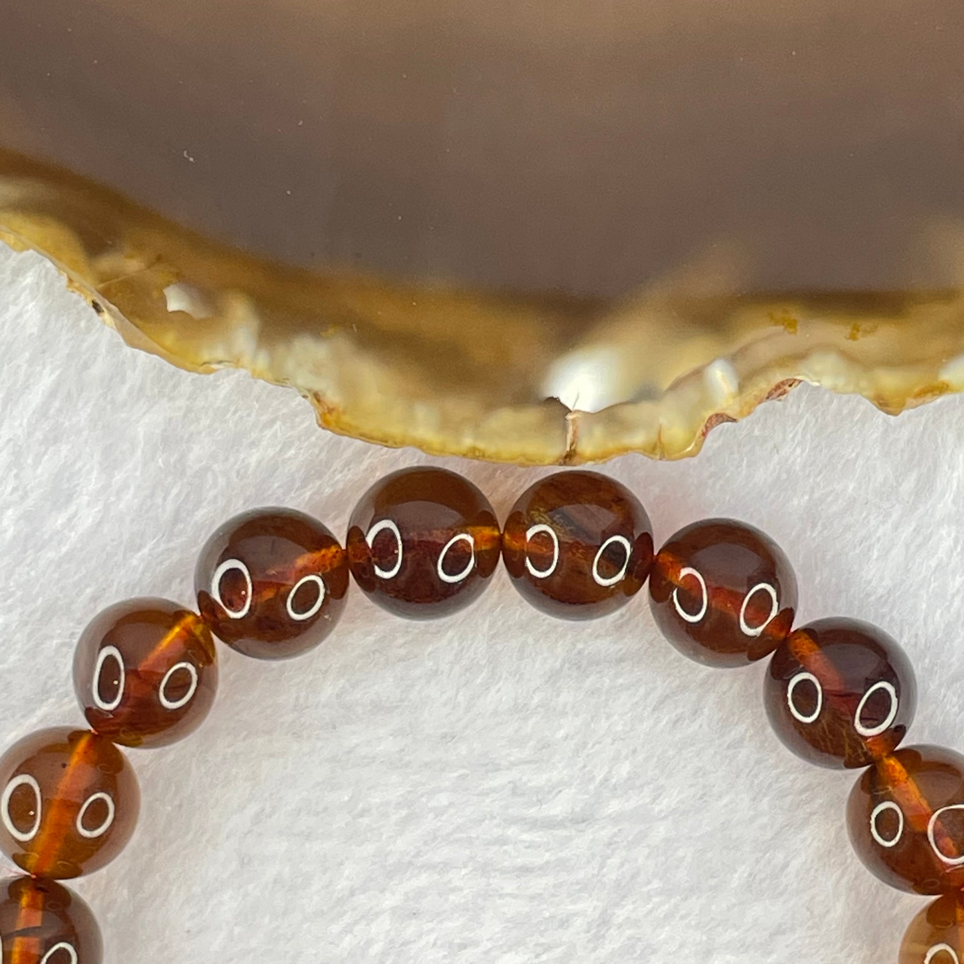 Natural Purple Amber Beads Bracelet 天然巨峰紫葡萄琥珀手链 11.99g 16cm 10.2mm 19 Beads - Huangs Jadeite and Jewelry Pte Ltd