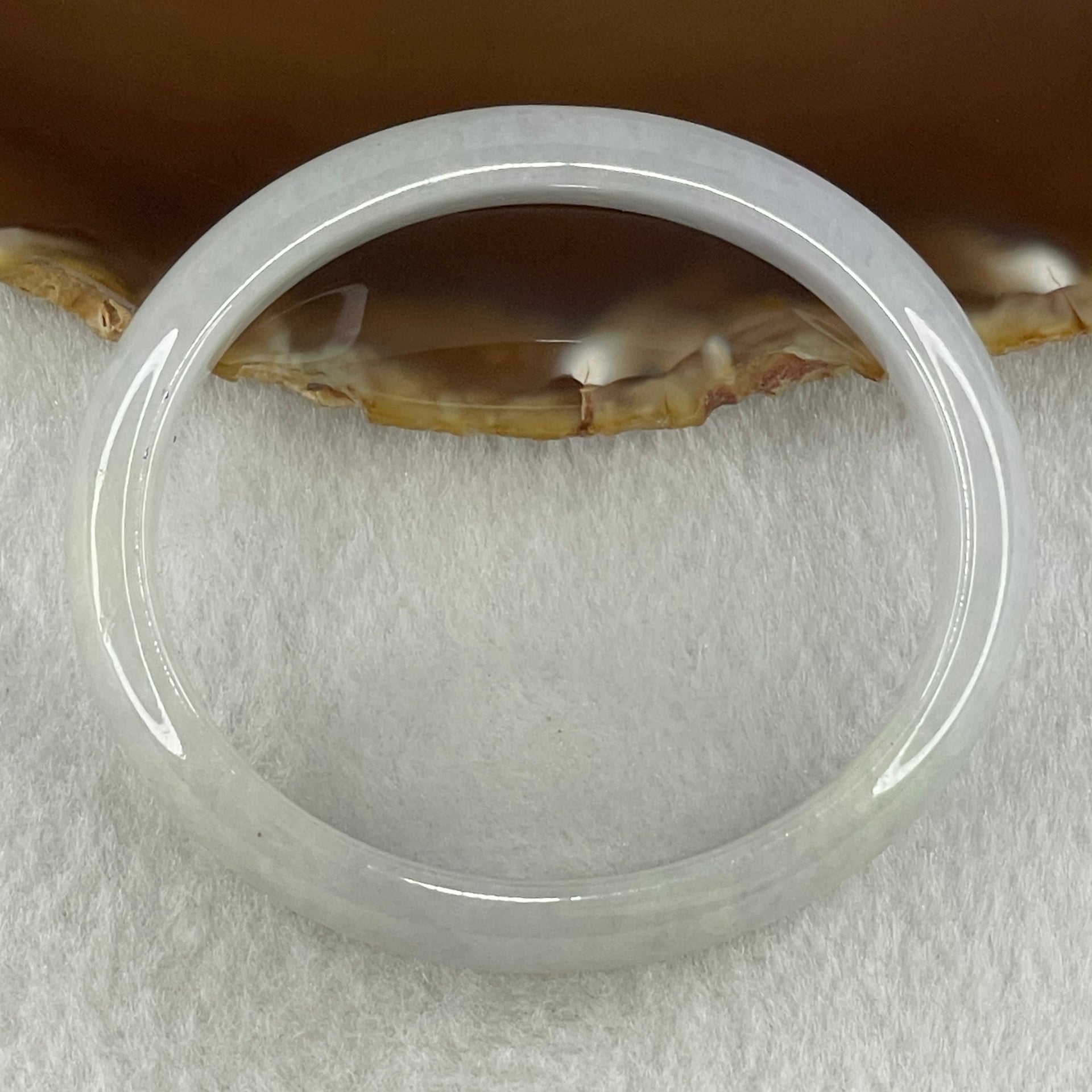 Type A Natural Light Lavender Light Green Jadeite Oval Bangle 34.80g Inner Diameter 53.2mm 11.8 by 6.3mm (Very Very Slight Internal Lines) - Huangs Jadeite and Jewelry Pte Ltd