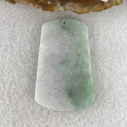 Natural Type A Faint Lavender with Green Jadeite Wu Shi Pai Pendant | Peace Plaque Talisman (14.38g | 45.9 x 29.5 x 3.9mm | Slight Rough) - Huangs Jadeite and Jewelry Pte Ltd