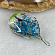 Man Made Bule with Brown Glass Tree Charm 5.11g 24.8 by 18.0 by 9.8mm - Huangs Jadeite and Jewelry Pte Ltd