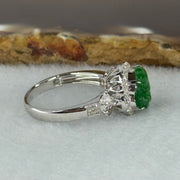 Type A Burmese Jade Jadeite Pixiu Head in 18k white gold with white sapphires and diamonds 4.17g pixiu head 9.0 by 11.0 by 2.0mm inner diameter 17.4mm US7 HK15 with NGI Cert - Huangs Jadeite and Jewelry Pte Ltd