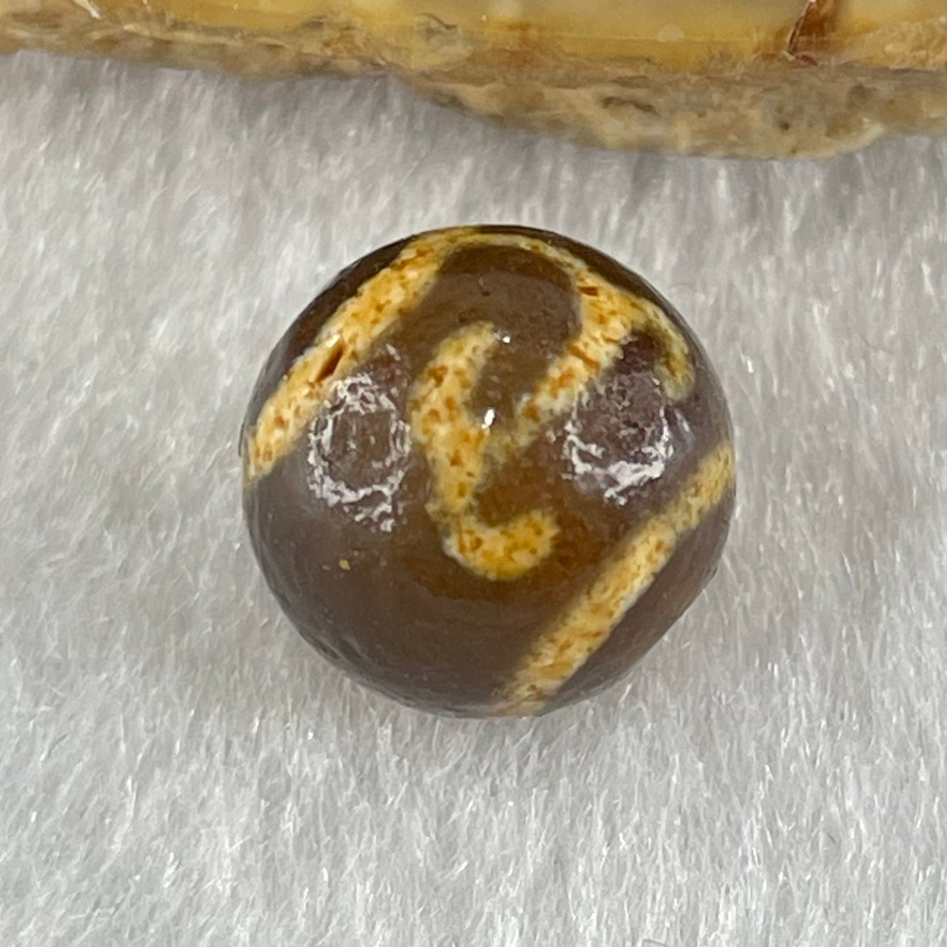 Natural Powerful Tibetan Old Oily Agate Ruyi Dzi Bead Heavenly Master (Tian Zhu) 如意天珠 1.56g 10.4 by 10.5mm - Huangs Jadeite and Jewelry Pte Ltd