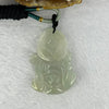 Type A Light Green Lavender Jadeite Ji Gong Pendent/ Mini Display with Wooden Stand 107.83g 83.0 by 75.4 by 46.6mm - Huangs Jadeite and Jewelry Pte Ltd