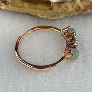 Natural Green Cubic Zirconia with Green Prehnite 1.56g 4.5 by 3.0mm 1 Bead - 4.0 by 2.5mm 2 Beads (Adjustable Size) - Huangs Jadeite and Jewelry Pte Ltd