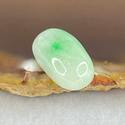 Type A Light Green with Apple Green Patches Jadeite Oval Cabouchon Stone For Setting 2.90g 17.2 by 10.2 by 7.7mm - Huangs Jadeite and Jewelry Pte Ltd