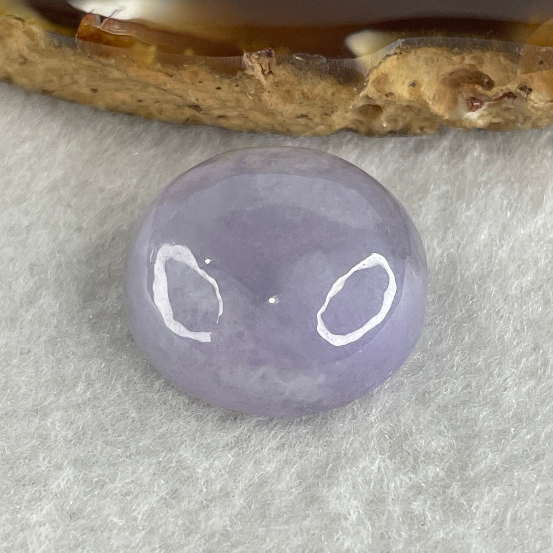 Natural Type A Lavender Jadeite Round Shape Cabochon Stone for Setting 8.48g 20.8 by 10.0mm - Huangs Jadeite and Jewelry Pte Ltd