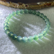 Type A Natural High Icy Blueish Green Jadeite Beads Bracelet 12.86g 14.5cm 6.6mm 27 Beads - Huangs Jadeite and Jewelry Pte Ltd