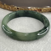 Type A Dark Blueish Green Jadeite Bangle 43.96g Internal Diameter 55.8mm 11.0 by 7.4mm (Close to Perfect) - Huangs Jadeite and Jewelry Pte Ltd