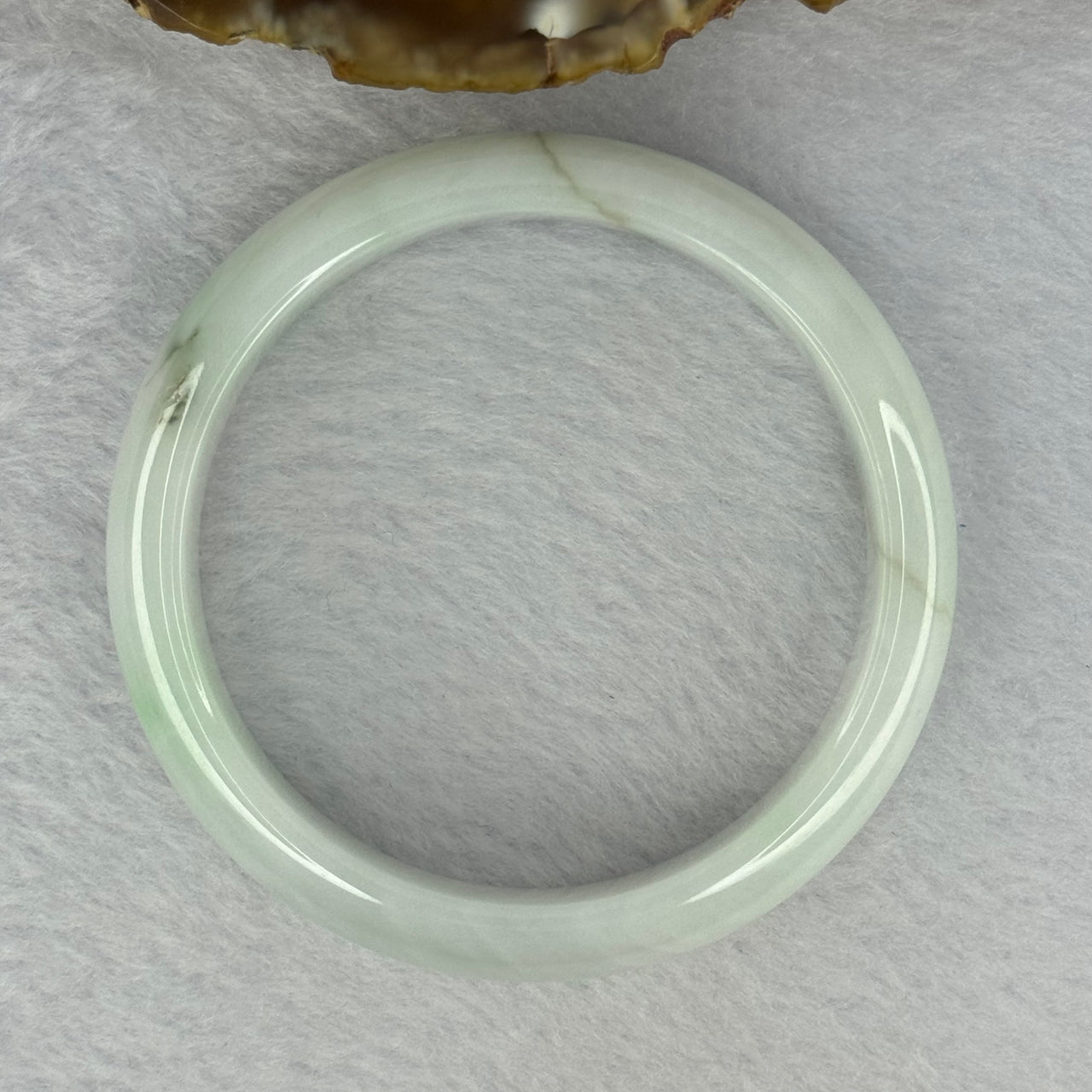 Type A Light Green Jadeite Bangle 41.68g Internal Diameter 52.2mm 12.9 by 7.2mm (Slight External Rough) - Huangs Jadeite and Jewelry Pte Ltd