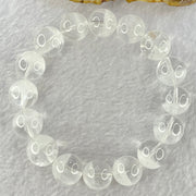 Natural White Phantom Quartz Beads Bracelet 53.03g 18.5cm 13.9mm 16 Beads - Huangs Jadeite and Jewelry Pte Ltd