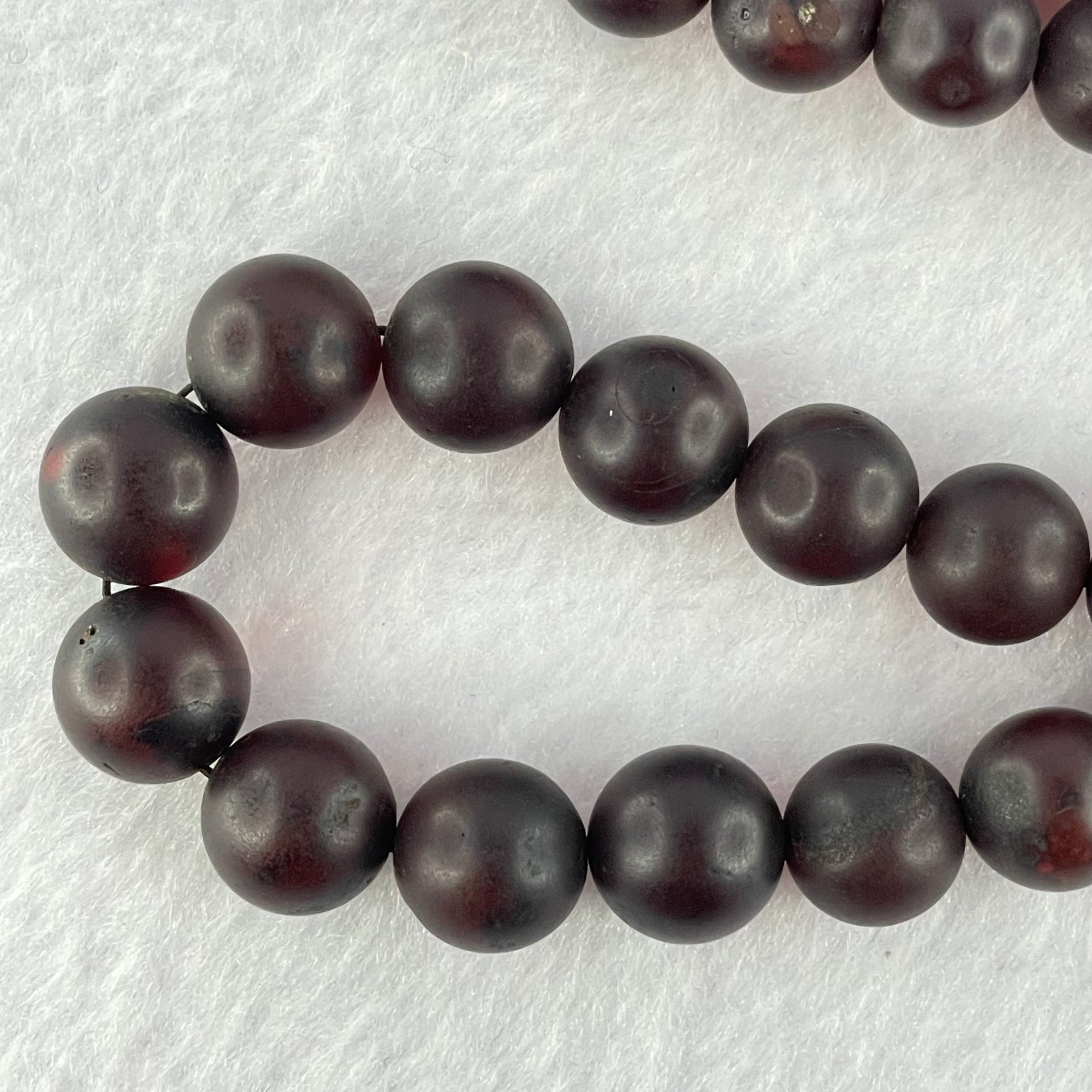 Natural Dark Red Medicine Amber Beads Necklace 天然红药琥珀项链  35.36g 56cm 9.0 - 12.0mm 56 Beads - Huangs Jadeite and Jewelry Pte Ltd