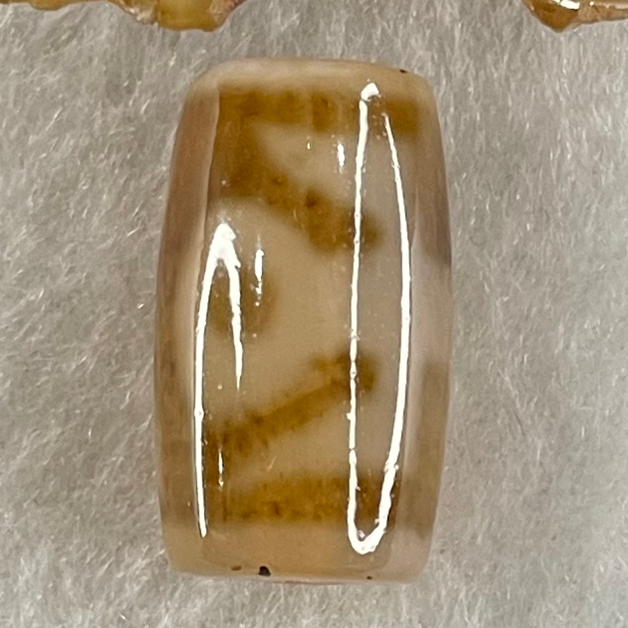 Natural Powerful Tibetan Old Oily Agate Patina Guiren Tairen Human Dzi Bead Totem Amulet Heavenly Master (Tian Zhu) 贵人天诛 4.87g 20.2 by 11.8mm - Huangs Jadeite and Jewelry Pte Ltd