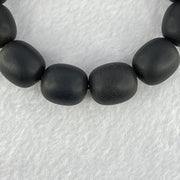 Natural Dark Matt Black Amber Beads Bracelet 天然大黑天翁琥珀手链 29.58g 19cm 15.4mm 19 Beads - Huangs Jadeite and Jewelry Pte Ltd