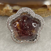 Natural Red Phantom Pendant Star Shape in S925 Sliver with Cubic Zirconia 4.94g 13.7 by 14.0 by 5.0mm - Huangs Jadeite and Jewelry Pte Ltd