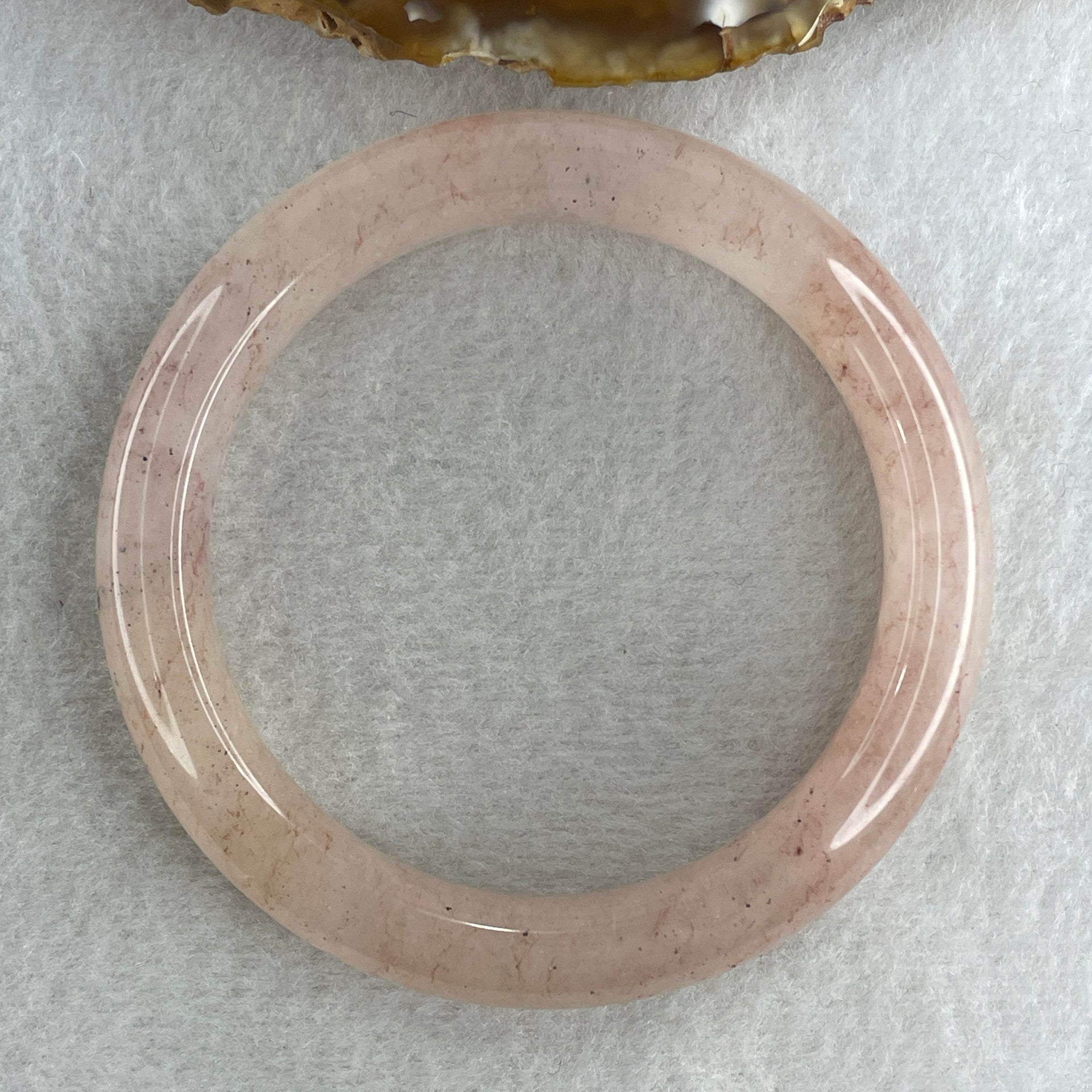 Natural Rose Quartz Bangle 54.77g Inner Diameter 58.4mm 13.0 by 10.0mm (Slight Internal Line) - Huangs Jadeite and Jewelry Pte Ltd