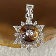 Natural Amber with Crystals in S925 Sliver Pendant 2.07g 8.9mm (External Line) - Huangs Jadeite and Jewelry Pte Ltd