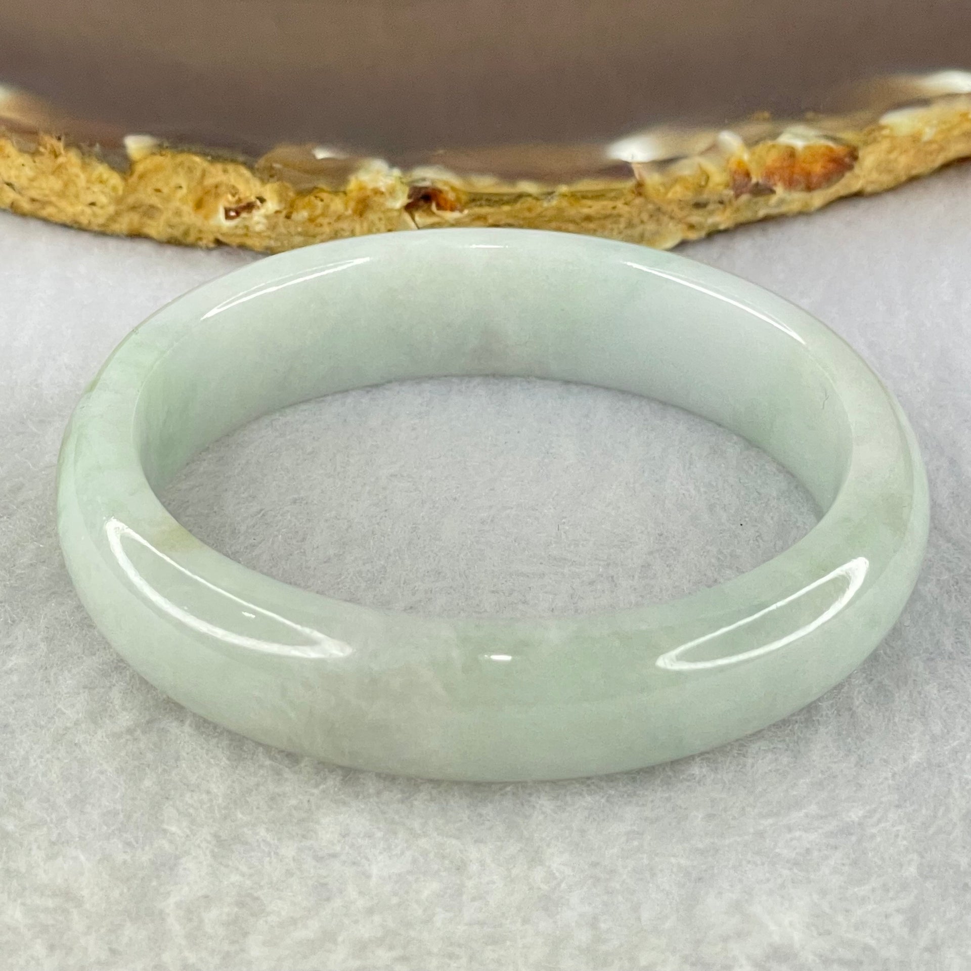 Type A Lavender and Green Jadeite Oval Bangle Internal Diameter 51.4mm 43.39g 13.1 by 7.2mm (Very Slight Internal Lines) - Huangs Jadeite and Jewelry Pte Ltd