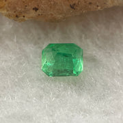 Natural Colombia Vivid Green Emerald (Beryl) Cut-Cornered Rectangular Step cut 0.40ct 4.6 by 4.0 by 2.9mm - Huangs Jadeite and Jewelry Pte Ltd