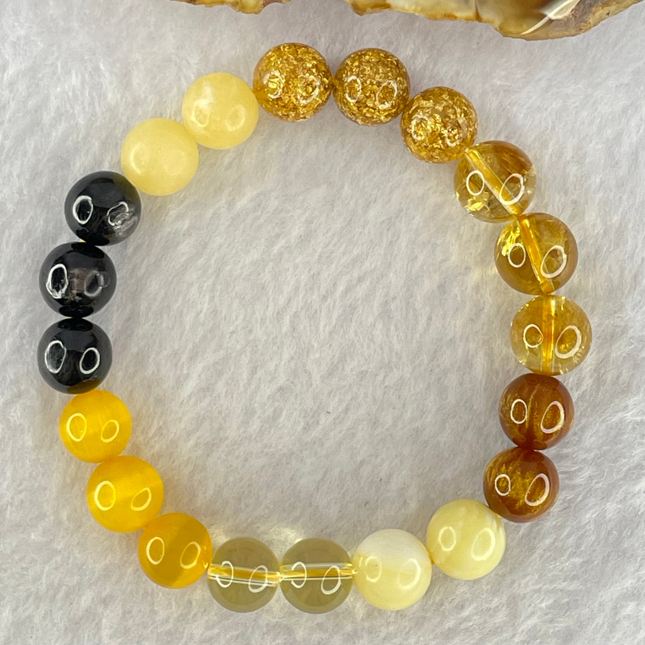 Prosperity Mixed Crystals and Acyclic Beads Bracelet 25.22g 17cm 10.3mm 20 Beads - Huangs Jadeite and Jewelry Pte Ltd