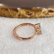 Natural Green Fluorite with Crystals In S925 Sliver Rose Gold Color Ring (Adjustable Size) 1.55g 5.7 by 4.2mm - Huangs Jadeite and Jewelry Pte Ltd
