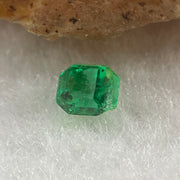 Natural Colombia Vivid Green Emerald (Beryl) Cut-Cornered Rectangular Step cut 0.45ct 4.8 by 4.3 by 3.3mm - Huangs Jadeite and Jewelry Pte Ltd