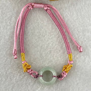 Type A Light Blueish Green Jadeite Ping An Kou String Bracelet 3.11g 14.9 by 6.7mm - Huangs Jadeite and Jewelry Pte Ltd