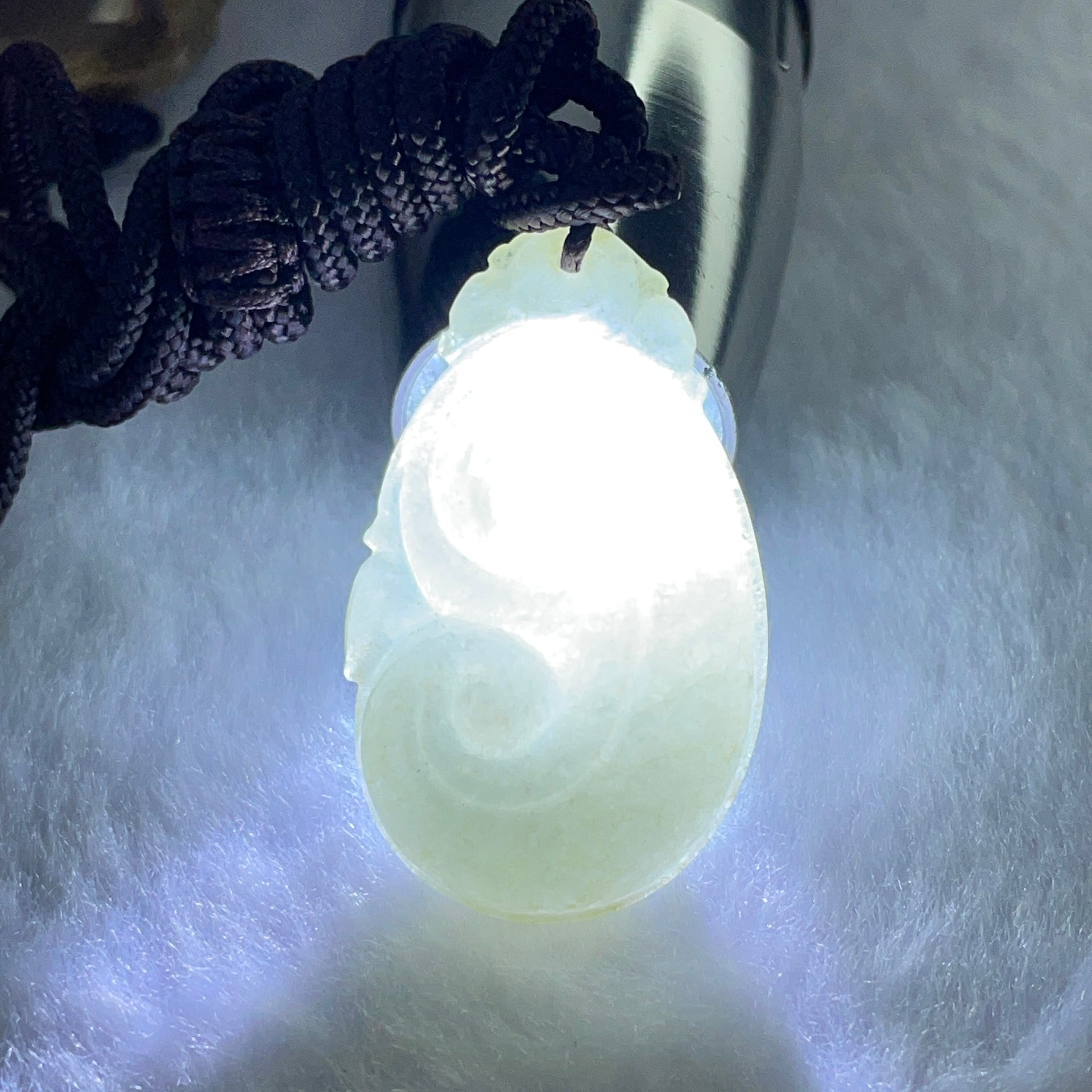 Type A  Green Jadeite Ruyi Pendent 12.13g 35.3 by 22.6 by 8.0mm - Huangs Jadeite and Jewelry Pte Ltd