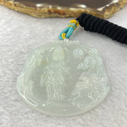 Type A Light Green to white Jadeite Guan Yin Pendent 32.29g 57.8 by 52.6 by 6.6mm - Huangs Jadeite and Jewelry Pte Ltd