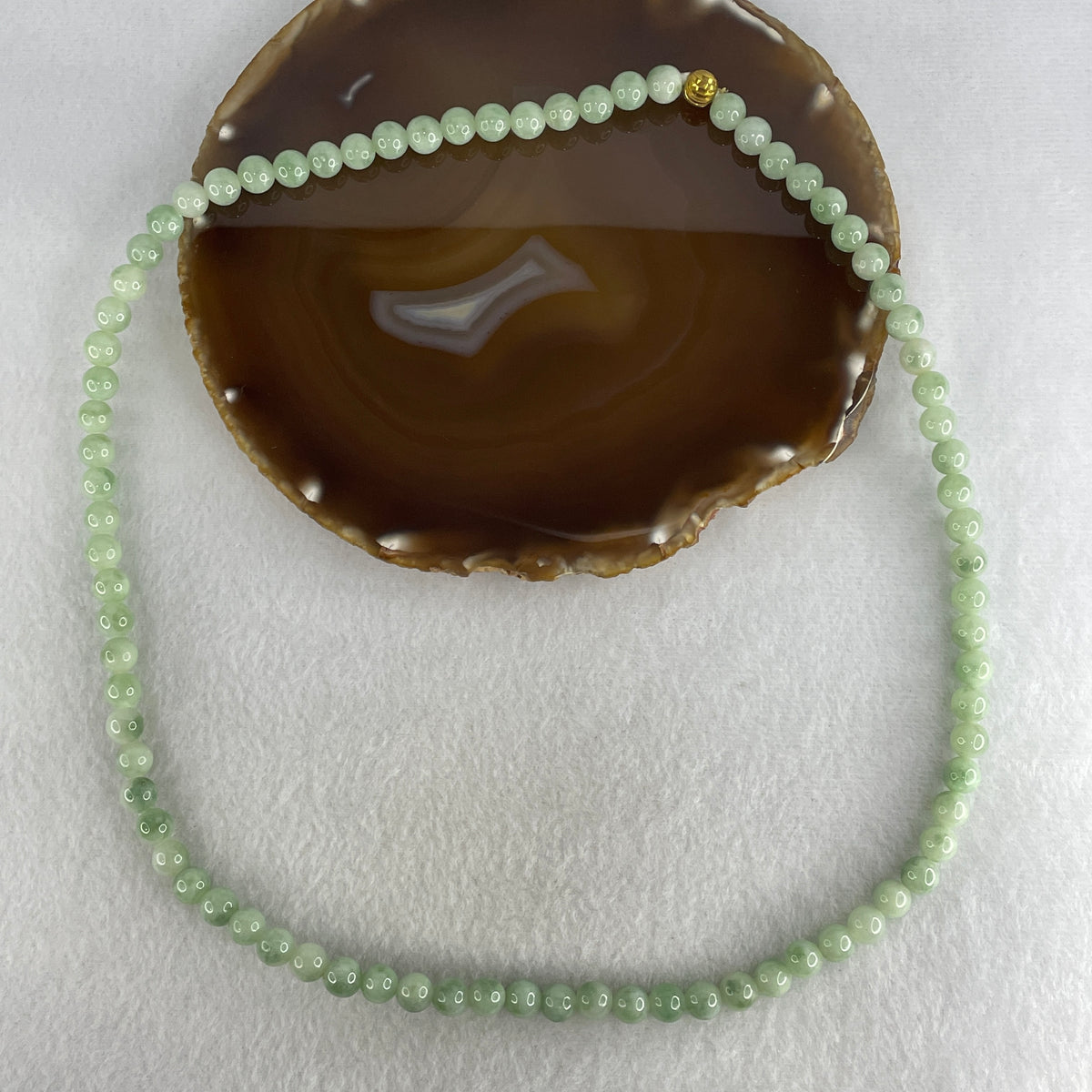 Natural Type A Light Apple Green Jadeite Beads Necklace | (72.30g | 62cm | 8.2mm | 82 Beads | Heart Chakra Radiance, Steady Wealth "Zheng Cai" Anchor & Feng Shui Prosperity Catalyst)