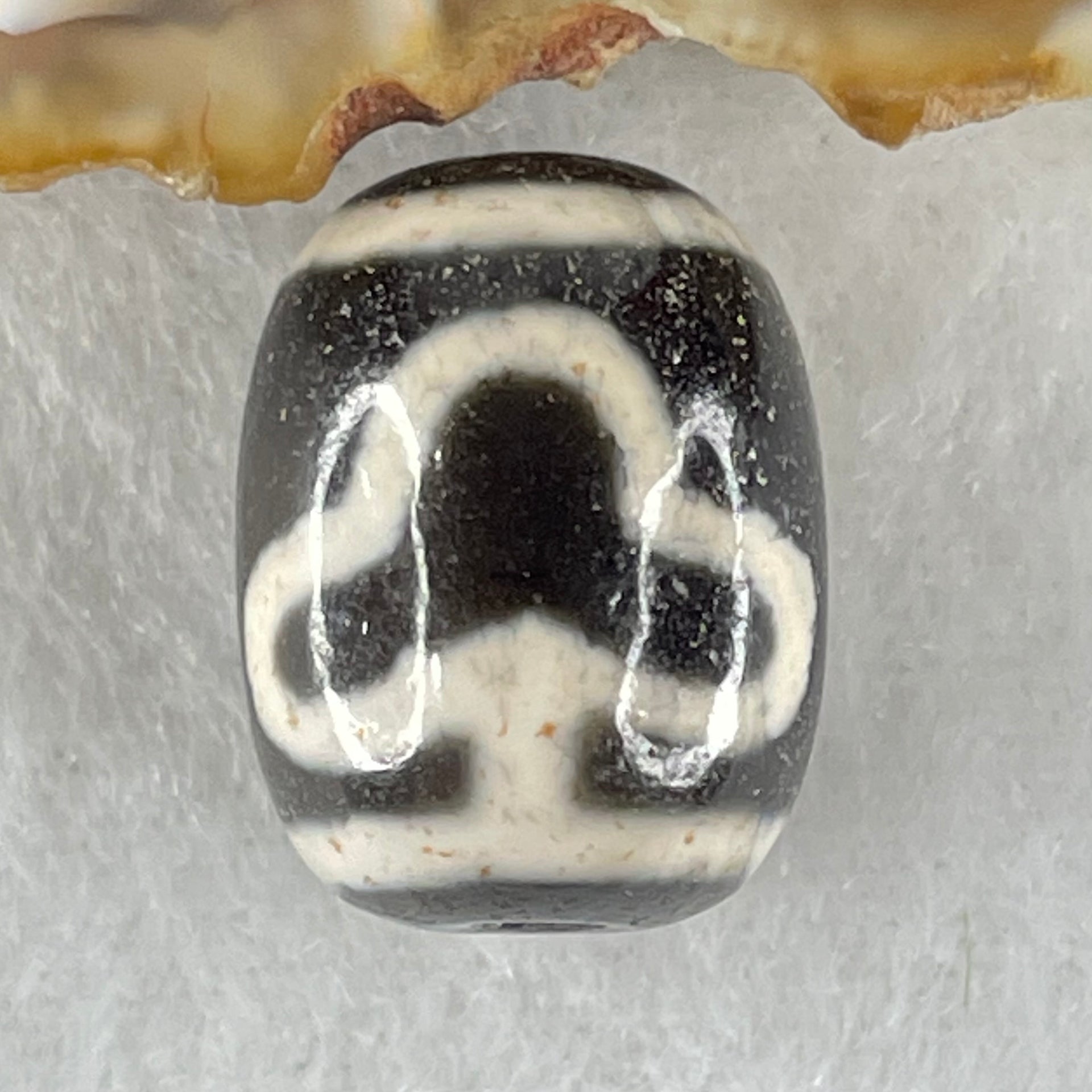 Natural Powerful Tibetan Old Oily Agate Double Bodhi Tree Dzi Bead Heavenly Master (Tian Zhu) 菩提树天珠 4.85g 17.5 by 13.5mm - Huangs Jadeite and Jewelry Pte Ltd