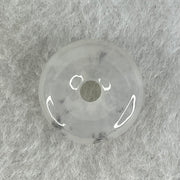 Type A Semi Icy Faint Lavender Green With Wuji Grey Jadeite Ping An Kou Charm/Pendant 3.19g 16.1 by 6.2mm - Huangs Jadeite and Jewelry Pte Ltd