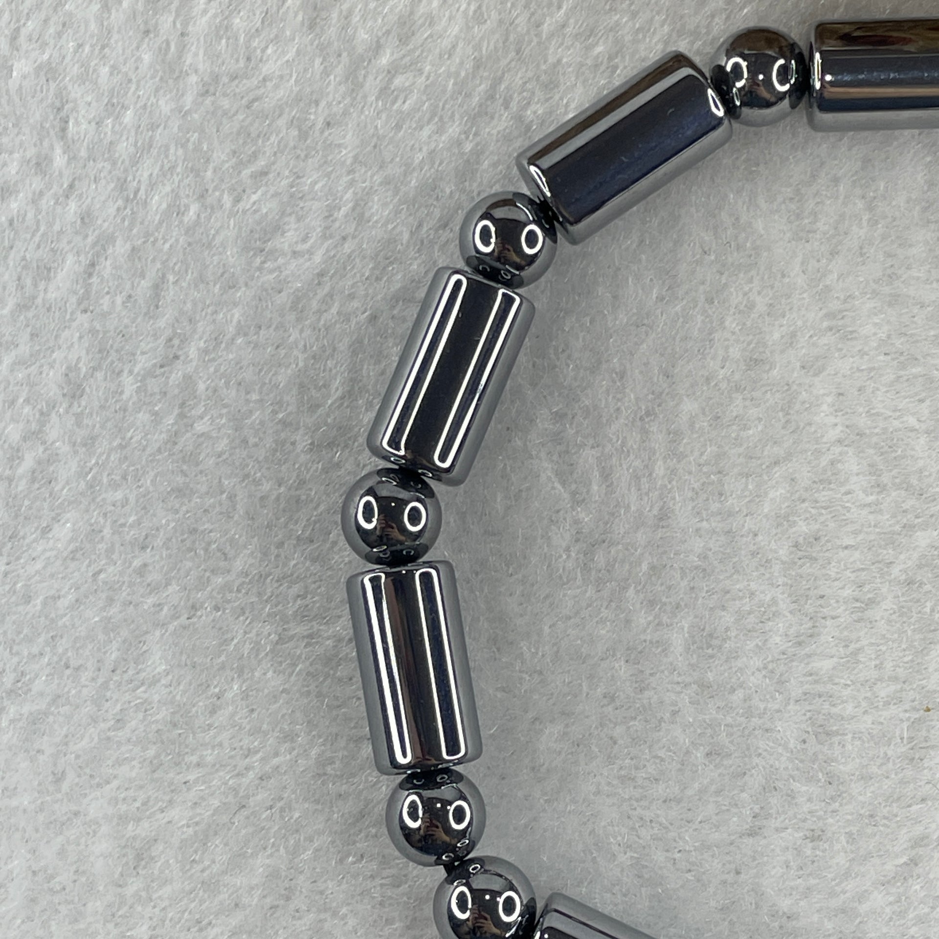 Natural Hematite Lulutong Beads Bracelet 15.49g 18cm 7.0mm-10Lulutong 6.5mm-13Beads - Huangs Jadeite and Jewelry Pte Ltd
