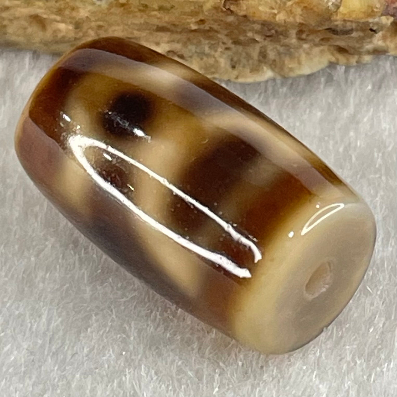 Natural Powerful Tibetan Old Oily Agate Double Cai Shen Dzi Bead Heavenly Master (Tian Zhu) 双财神长天珠 4.77g 19.8 by 11.7mm - Huangs Jadeite and Jewelry Pte Ltd