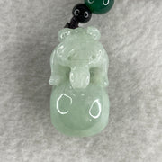 Natural Type A Green Jadeite Pixiu on Ball Pendant 15.53g 27.4 by 21.2 by 14.9mm - Huangs Jadeite and Jewelry Pte Ltd