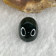 Type A Translucent Black Omphacite Jadeite Round Cabouchon Stone For Setting 0.93g 11.7 by 8.4 by 4.6mm - Huangs Jadeite and Jewelry Pte Ltd