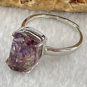 Natural Super 7 in S925 Sliver Ring (Adjustable Size) 3.21g 14.3 by 9.2 by 6.5mm - Huangs Jadeite and Jewelry Pte Ltd