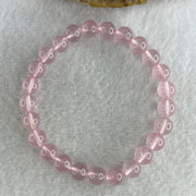 Natural Rose Quartz Beads Bracelet 15.99g 16cm 7.9mm 25 Beads - Huangs Jadeite and Jewelry Pte Ltd