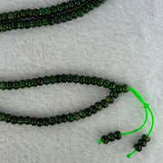Type A Lao Keng Dark Spicy Green Jadeite Beads Necklace 30.94g 64cm 5.0nn 210 Beads - Huangs Jadeite and Jewelry Pte Ltd