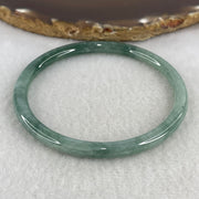 Natural Type A Green Jadeite Bangle | 58.3mm Inner Diameter (16.78g 5.6x5.6mm | External Rough | Organic Earth Texture & Heart Harmony) - Huangs Jadeite and Jewelry Pte Ltd