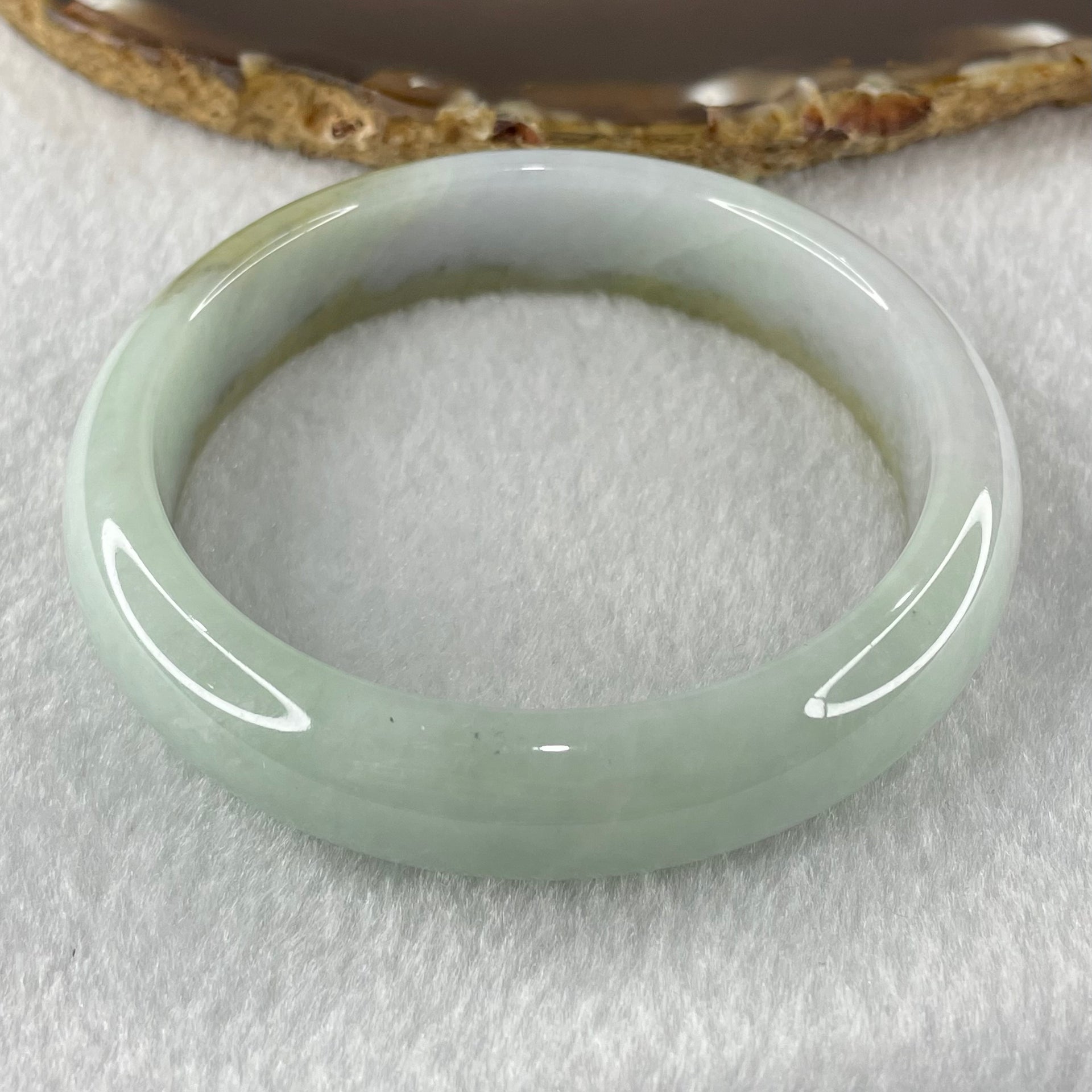 Type A Light Blueish Green with Brown and Lavender Jadeite Bangle Internal Diameter 58.3mm 58.11g 14.0 by 7.7mm (Slight Internal Lines) - Huangs Jadeite and Jewelry Pte Ltd