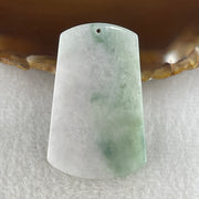 Natural Type A Faint Lavender with Green Jadeite Wu Shi Pai Pendant | Peace Plaque Talisman (14.38g | 45.9 x 29.5 x 3.9mm | Slight Rough) - Huangs Jadeite and Jewelry Pte Ltd