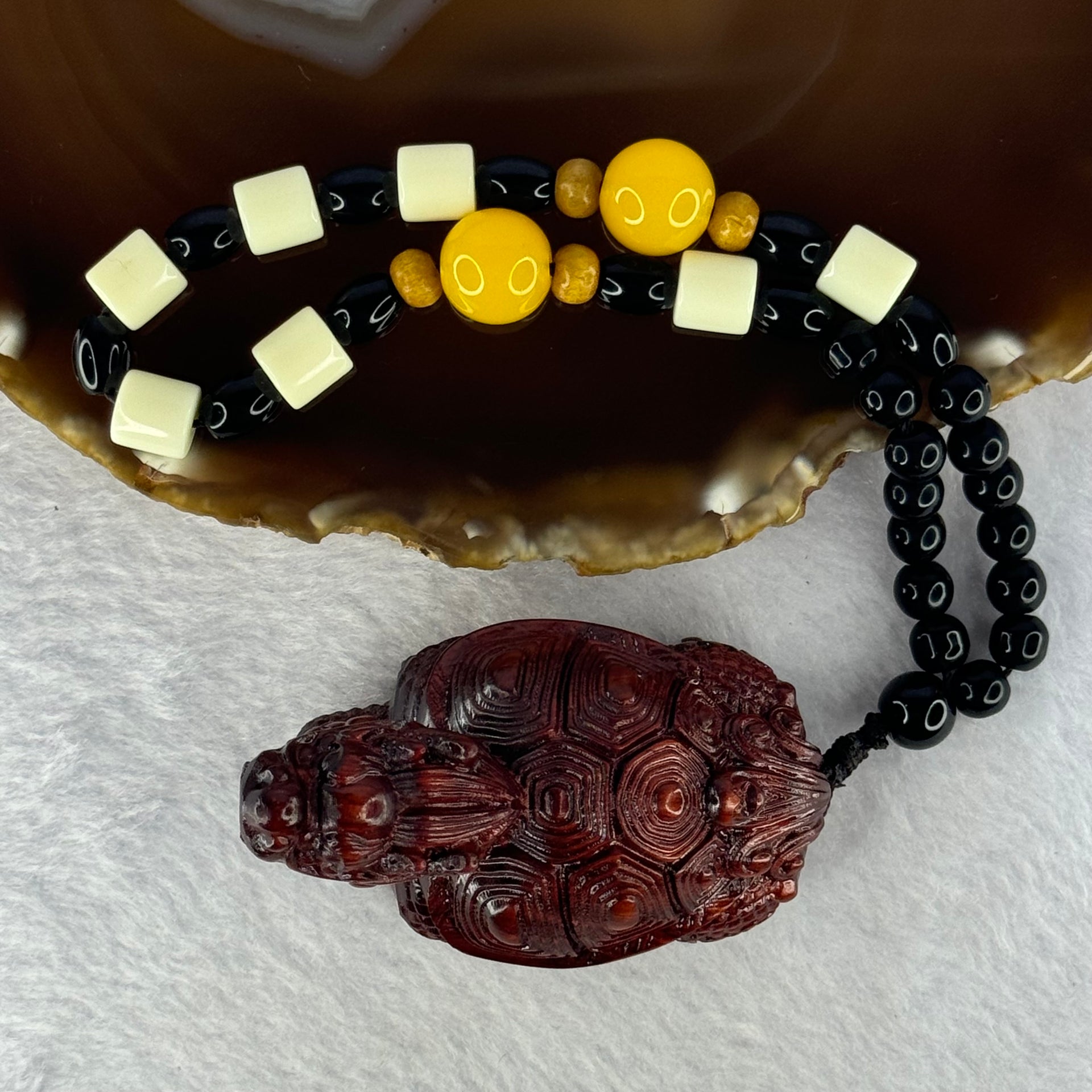 Natural African Rosewood Dragon Tortoise Handplay 天然非洲紫檀龙龟手把件 46.75g 61.6 by 36.4 by 40.4mm - Huangs Jadeite and Jewelry Pte Ltd