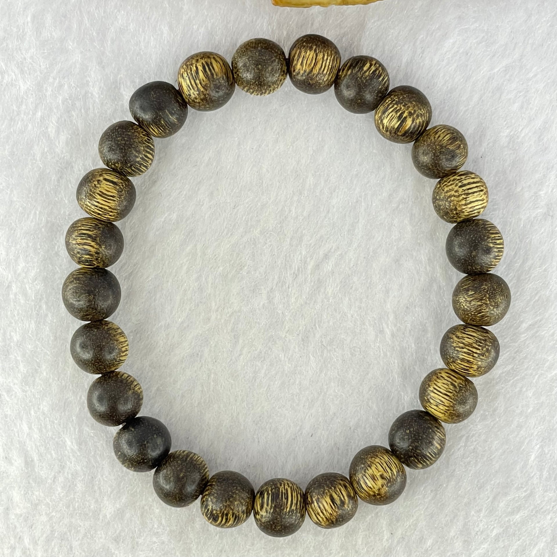 Natural Wild Vietnam Lu Qi Nan Agarwood Beads Bracelet 天然野生越南鹿其南沉香珠手镯 6.70g 16.5cm 9.0mm 25 Beads - Huangs Jadeite and Jewelry Pte Ltd